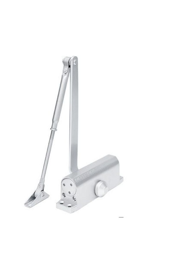 NOTEDO Доводчик дверной  DC-080-НО с фиксатором SILVER до 120 кг серебр.(10)