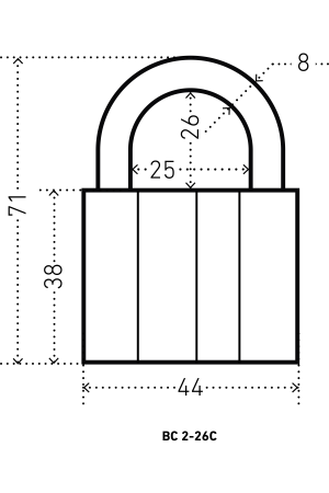 АЛЛЮР  ВС2-26С d8мм Замок навесной (72,6!!!)