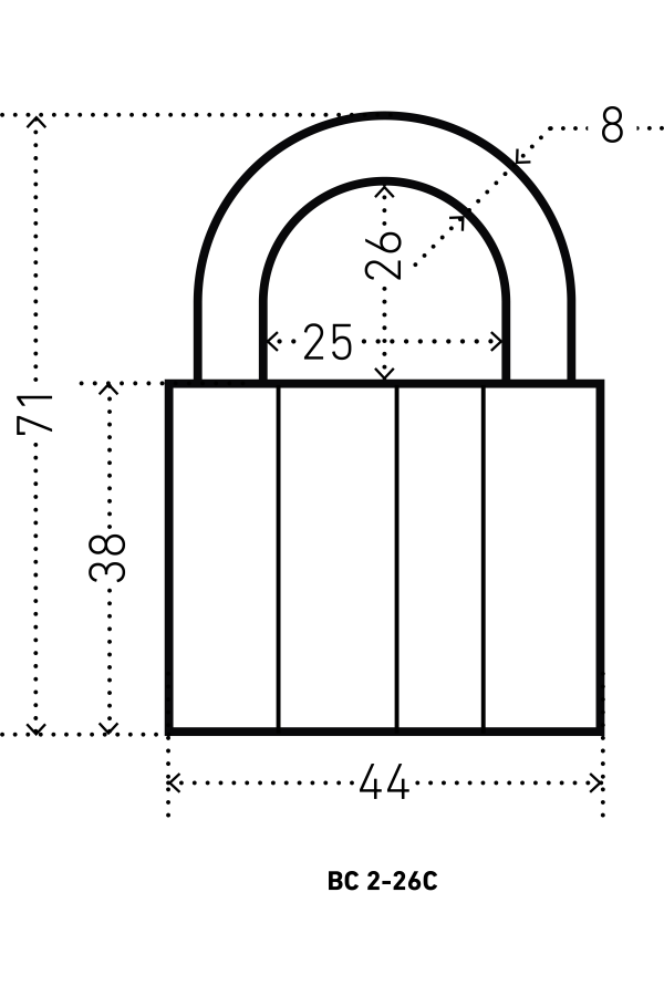 АЛЛЮР  ВС2-26С d8мм Замок навесной (72,6!!!)