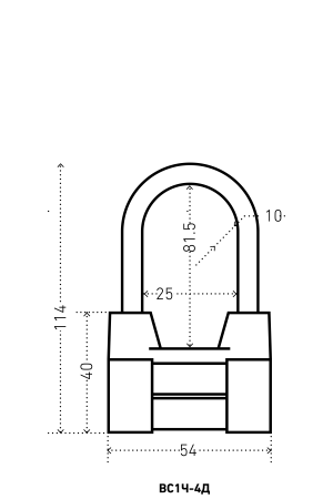 АЛЛЮР  ВС2-4-01С d10мм Замок навесной (72,6!!!)