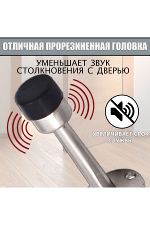 ХБ Фиксатор дверной настенный, ограничитель, стоппер, упор для дверей Цвет: Матовый никель