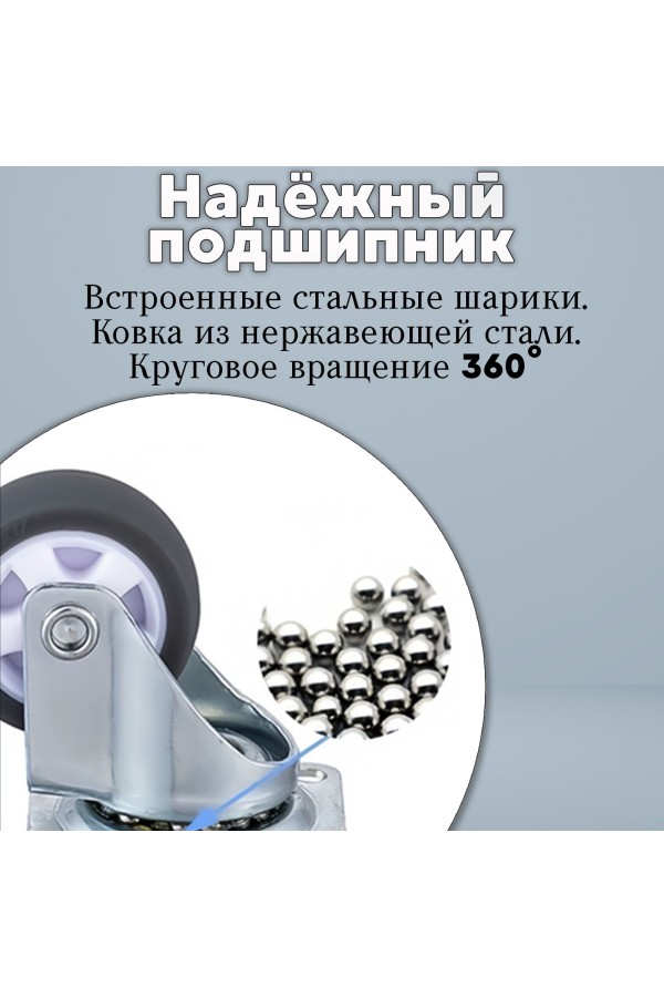 ХБ Комплект колес мебельных 2поворот+2неповорот 25мм