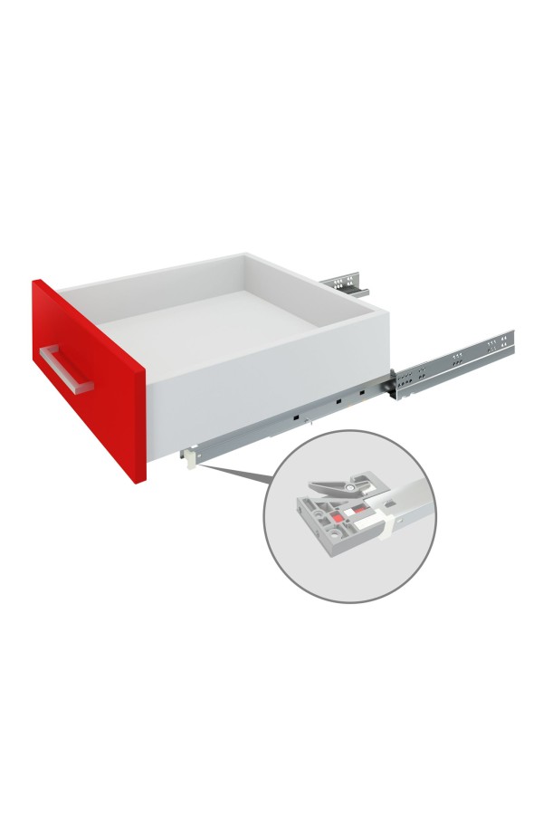 ХБ Направляющие мебельные 2D скрытого монтажа с доводчиком 600мм полного выдвижения