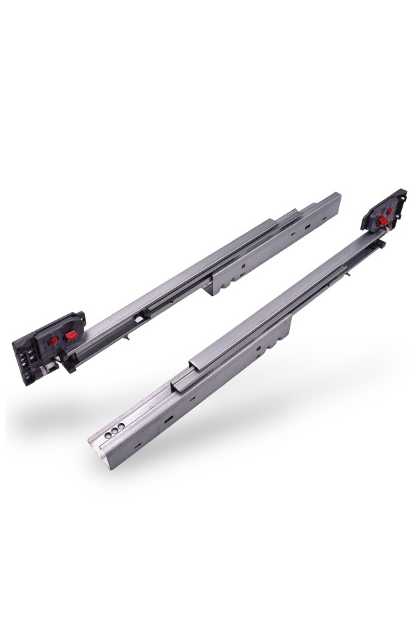 ХБ Направляющие мебельные 2D скрытого монтажа с доводчиком 600мм полного выдвижения