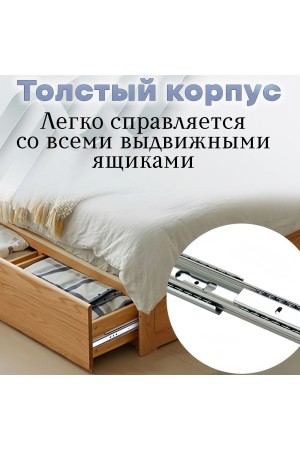 ХБ Шариковые направляющие для мебели полного выдвижения, без доводчика 550мм/45мм