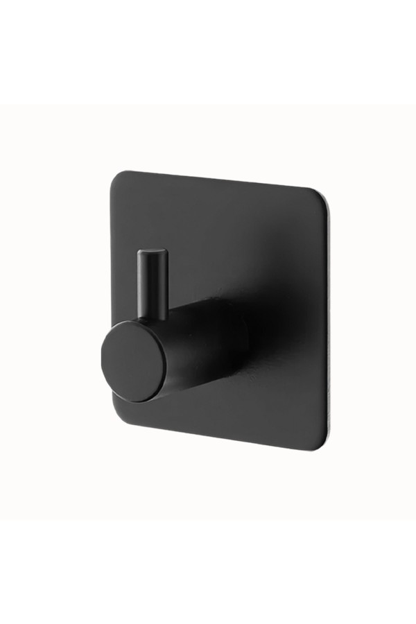 Крючки самоклеящиеся металлические для ванной и кухни, чёрные 3 шт