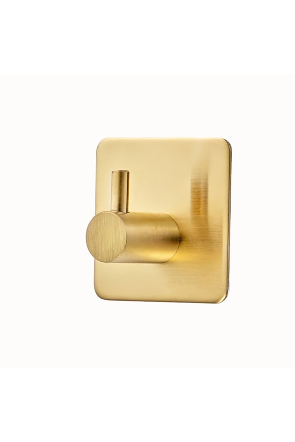 Крючки самоклеящиеся металлические для ванной и кухни, золотые 2 шт