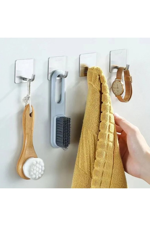 Крючки самоклеющиеся для ванной и кухни, серебристые 3 шт Крючок самоклеящийся металлический настенный