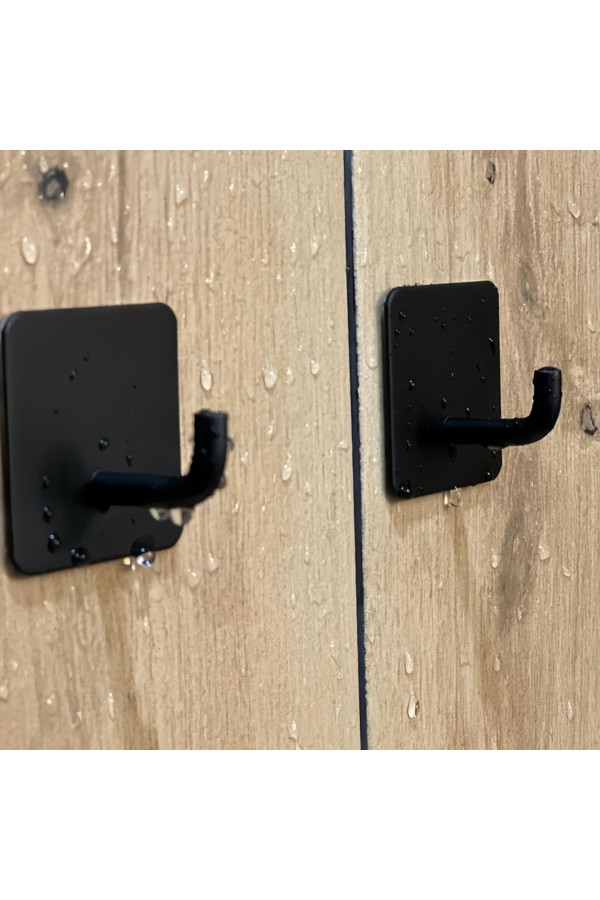 Крючки самоклеющиеся для ванной и кухни, чёрные 3 шт Крючок самоклеящийся металлический настенный