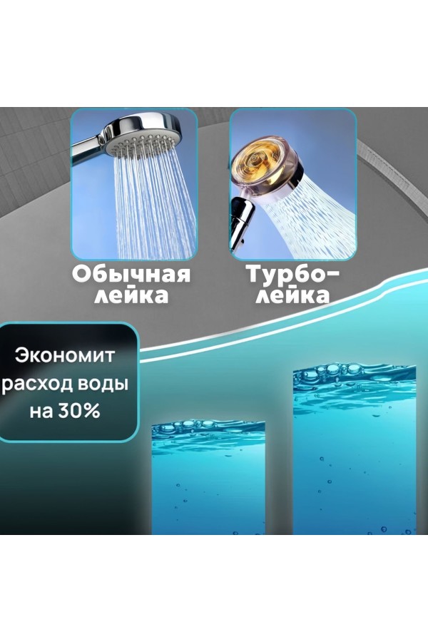 ХБ Душевая лейка с вентилятором, турболейка с фильтром