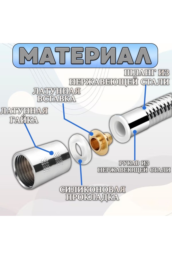 ХБ Шланг для душа 1,5м , душевой шланг SPEC2