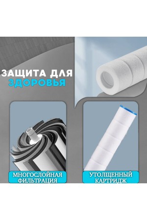 ХБ Лейка для душа массажная с фильтром , 3 режима водосберегающая MASAGE Grey