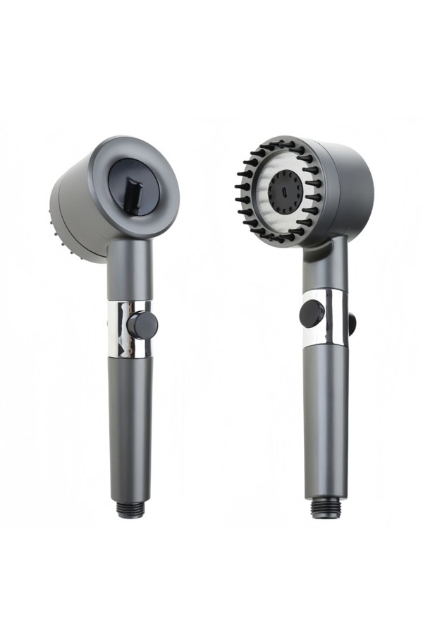 ХБ Лейка для душа массажная с фильтром , 3 режима водосберегающая MASAGE Grey