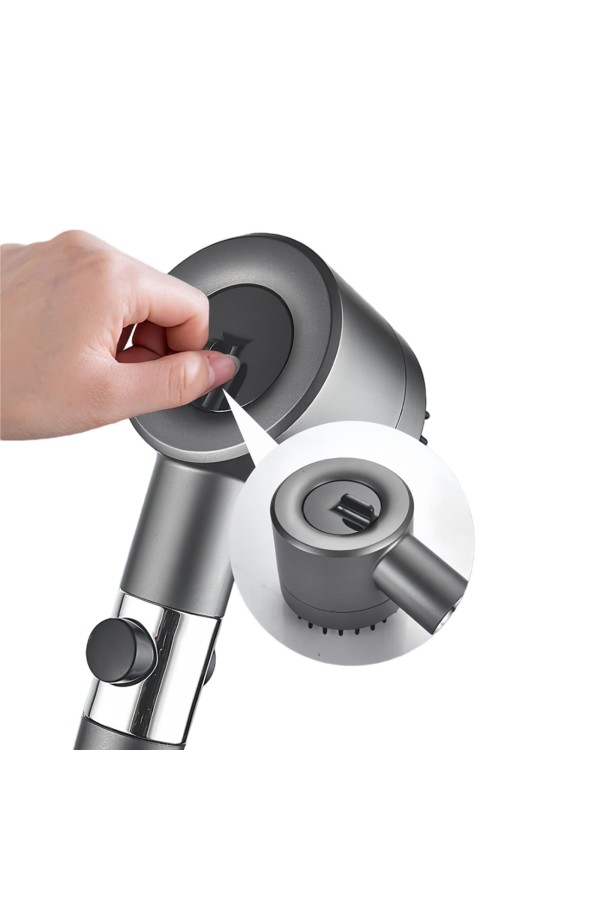 ХБ Лейка для душа массажная с фильтром , 3 режима водосберегающая MASAGE Grey