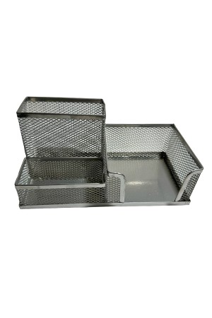 ХБ Органайзер для канцелярии , Подставка для ручек и карандашей , 3 ячейки, металл, 20х10х10 см, цвет серая