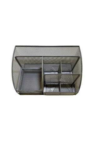 ХБ Органайзер для канцелярии настольный, подставка для ручек и карандашей, 7 ячеек металлическая, 22х13х14 см, цвет серая