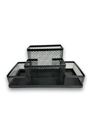 ХБ Органайзер для канцелярии , подставка для ручек и карандашей, 4 секции металлическая, 20х10х10 см, цвет черный