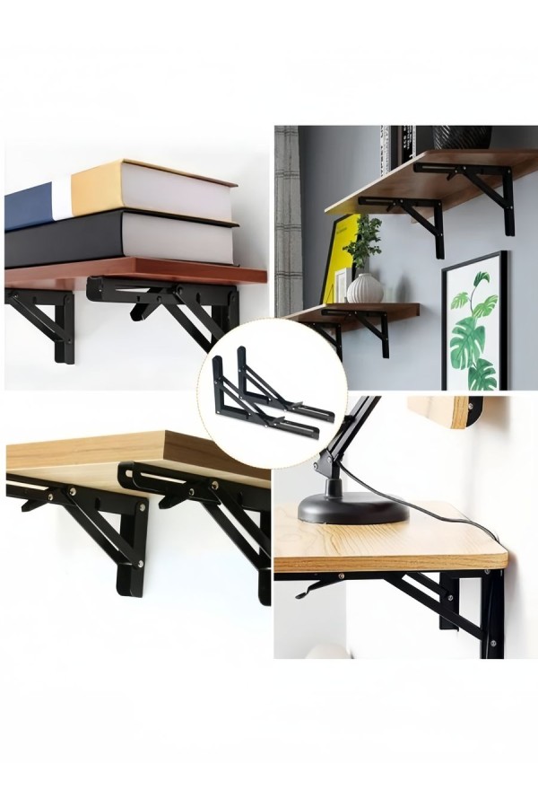 ХБ Кронштейн складной 200*104мм Чёрный