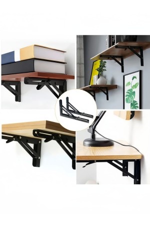 ХБ Кронштейн складной 300*158мм Чёрный