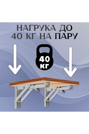 ХБ Кронштейн складной 200*104мм Белый