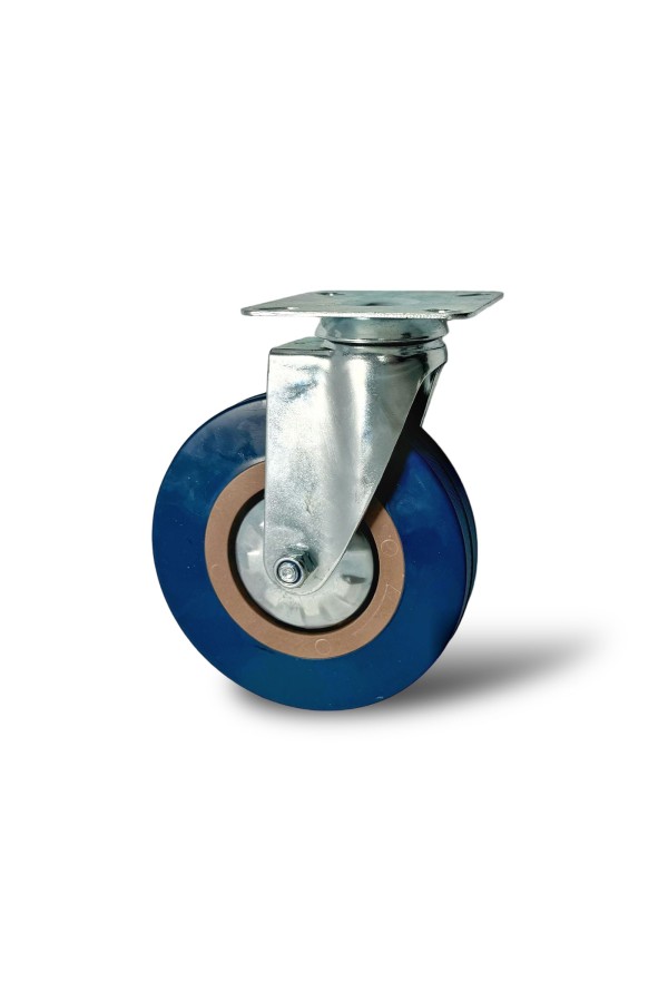ХБ Колесо мебельное поворотное на площадке BLUE 100мм 2шт