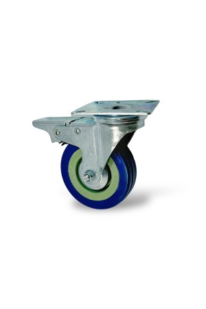 ХБ Колёса мебельные 2шт поворотные с тормозом BLUE 75мм