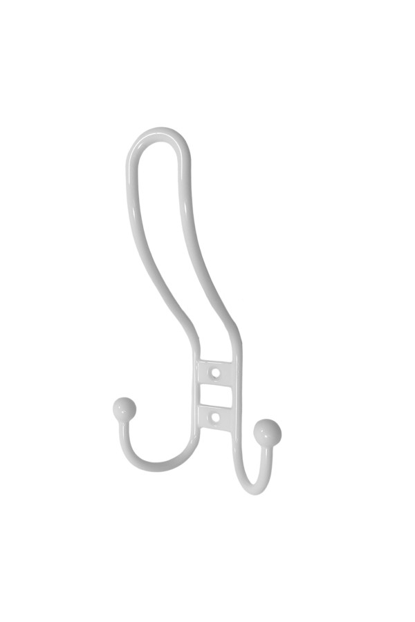 ХБ Крючок для одежды настенный трехрожковый прутковый Белый 2шт