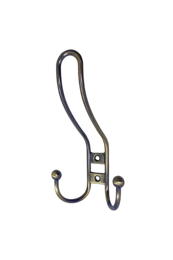 ХБ Крючок для одежды настенный трехрожковый прутковый Бронзовый 3шт