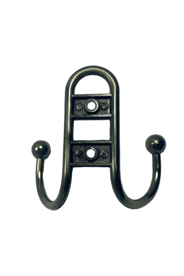 ХБ Крючок для одежды настенный двухрожковый прутковый Бронзовый 3шт