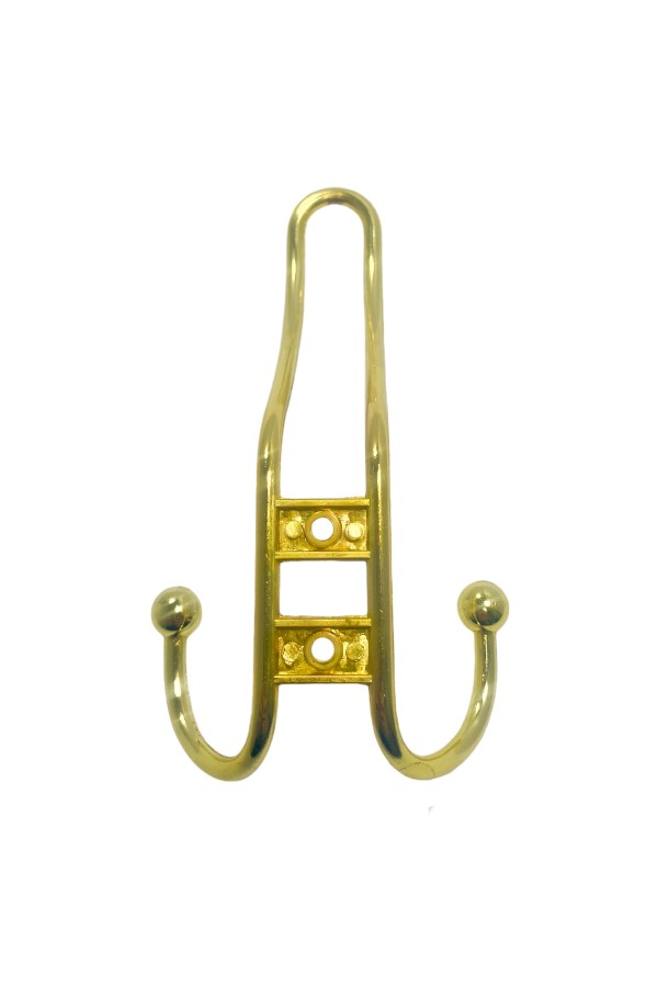 ХБ Крючок для одежды настенный трехрожковый прутковый Золотой 3шт