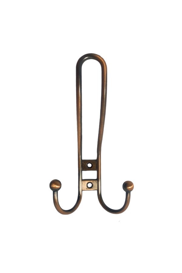 ХБ Крючок для одежды настенный трехрожковый прутковый Медный 1шт