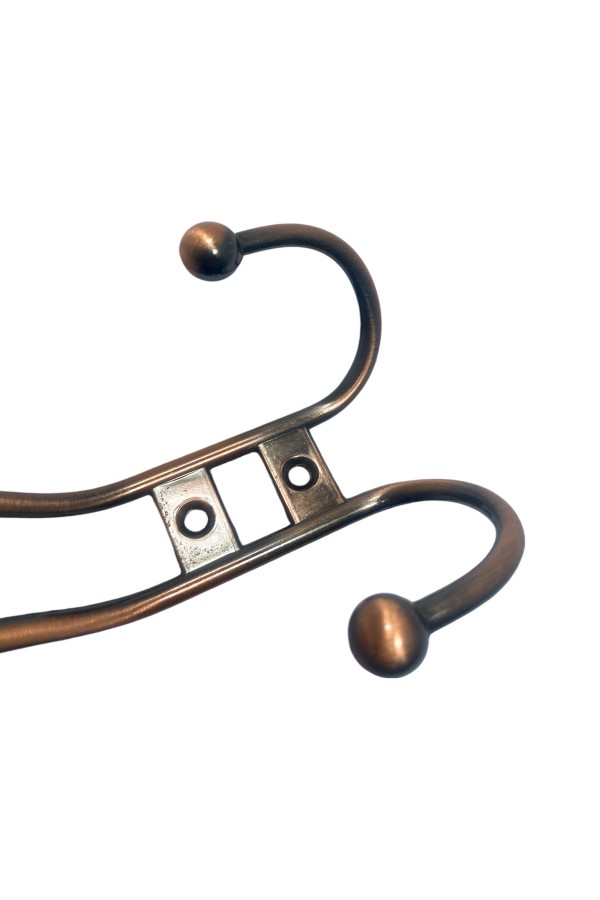 ХБ Крючок для одежды настенный трехрожковый прутковый Медный 1шт
