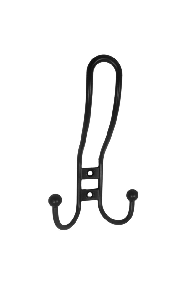ХБ Крючок для одежды настенный трехрожковый прутковый Чёрный 2шт