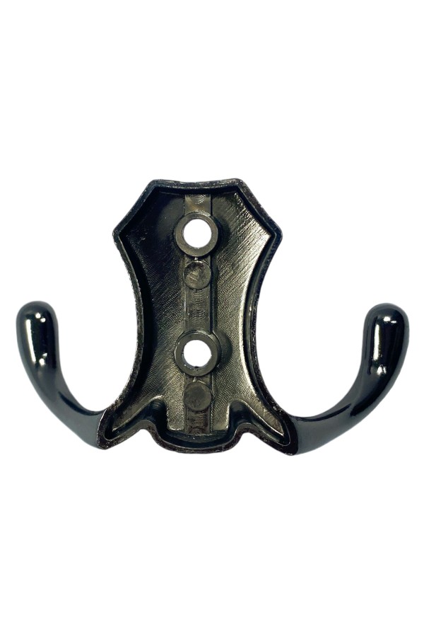 ХБ Крючок для одежды настенный двухрожковый гладкий усиленный Медь 1шт