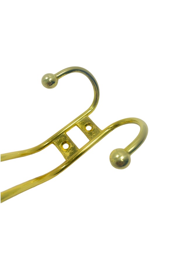 ХБ Крючок для одежды настенный трехрожковый прутковый Золотой 2шт