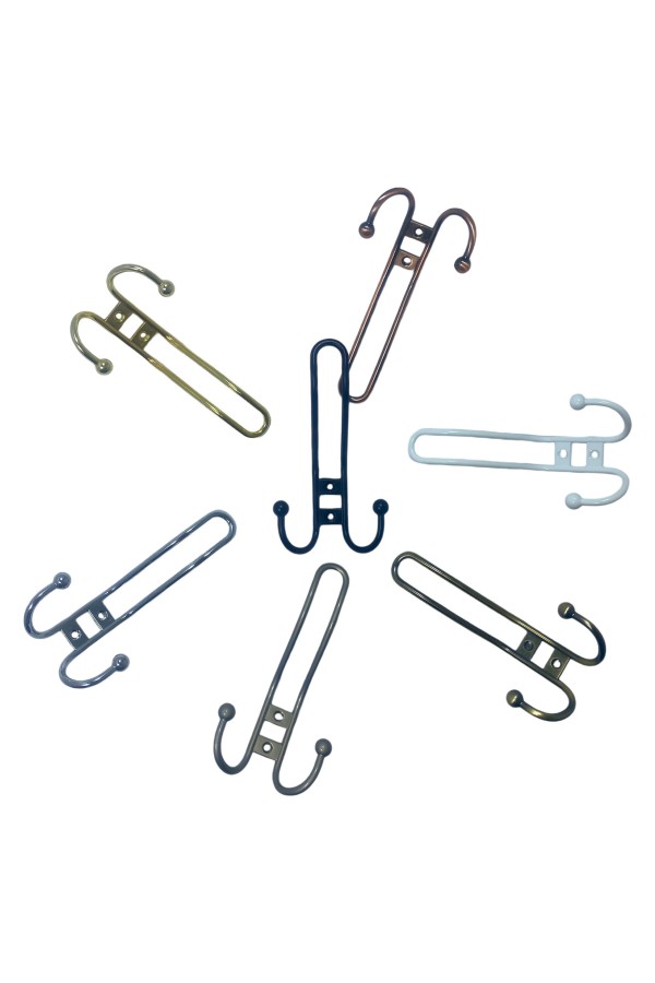 ХБ Крючок для одежды настенный трехрожковый прутковый Чёрный 3шт