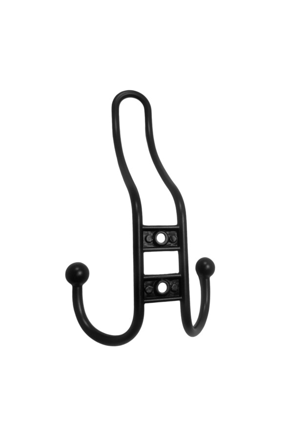 ХБ Крючок для одежды настенный трехрожковый прутковый Чёрный 3шт