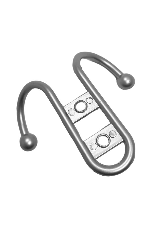 ХБ Крючок для одежды настенный двухрожковый прутковый Матовый хром 3шт