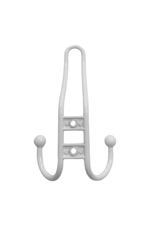 ХБ Крючок для одежды настенный трехрожковый прутковый Белый 3шт