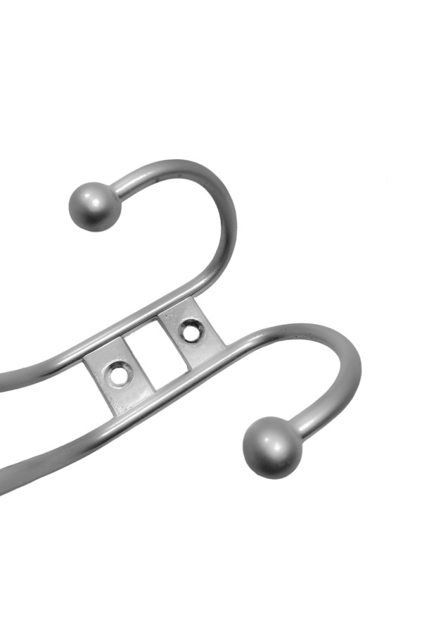 ХБ Крючок для одежды настенный трехрожковый прутковый Матовый хром 3шт