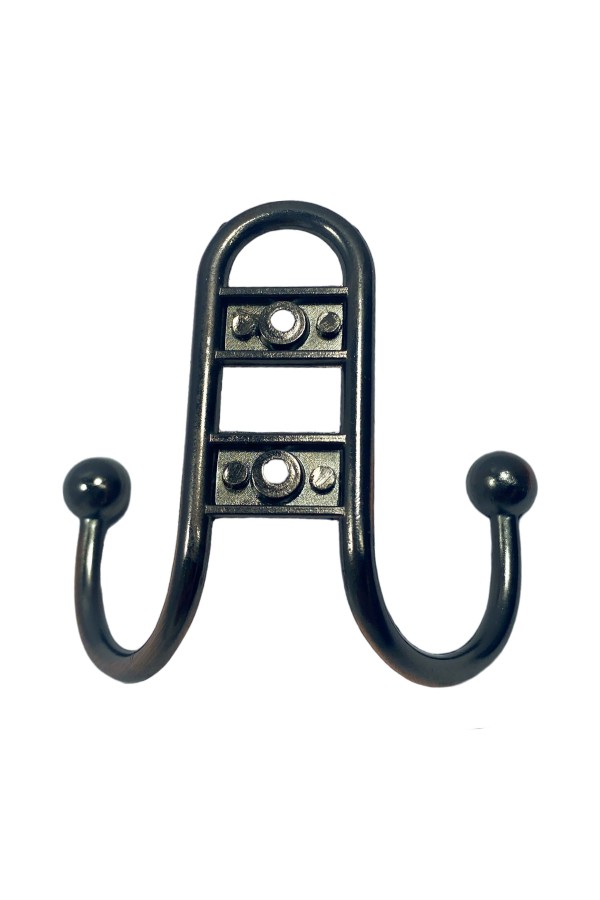 ХБ Крючок для одежды настенный двухрожковый прутковый Медный 2шт
