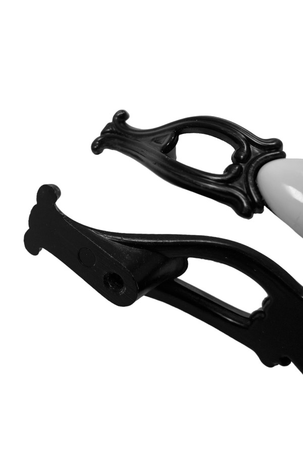 ХБ Керамическая ручка мебельная MOD-1 128мм с узором Чёрная 8шт