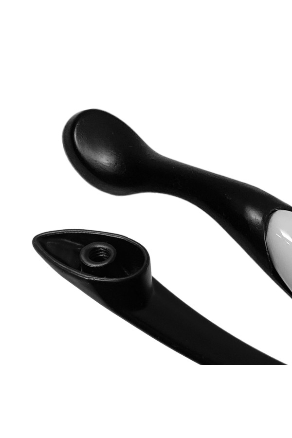 ХБ Керамическая ручка мебельная MOD-2 96мм Чёрная 5шт