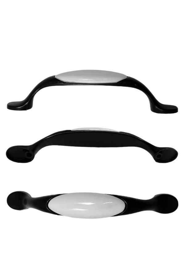 ХБ Керамическая ручка мебельная MOD-2 96мм Чёрная 5шт