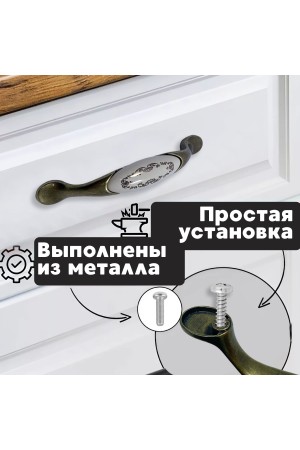 ХБ Мебельная ручка скоба керамическая , комплект 5шт бронзовая