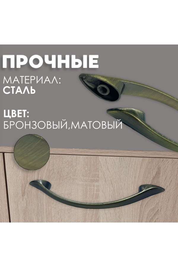 ХБ Мебельные ручки скоба , комплект 16шт , бронза