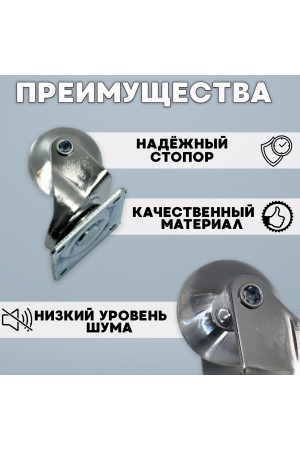 ХБ Колесо мебельное поворотное 35мм, прозрачные 2шт