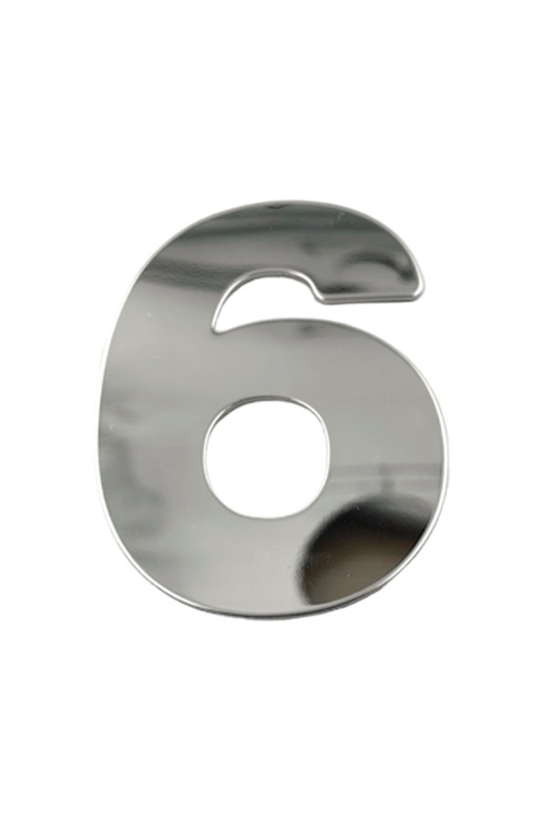 ХБ Дверная цифра "6" или "9" металл 77*55мм, на клеевой основе - Хром