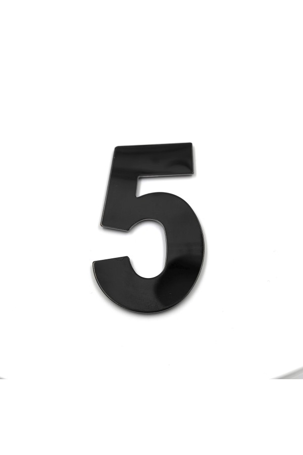 ХБ Дверная цифра "5" металл, на клеевой основе Цвет: Графит