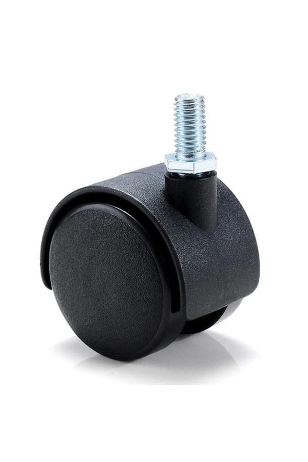 ХБ Колесо (ролик) мебельное 50мм поворотное на резьбе 8мм